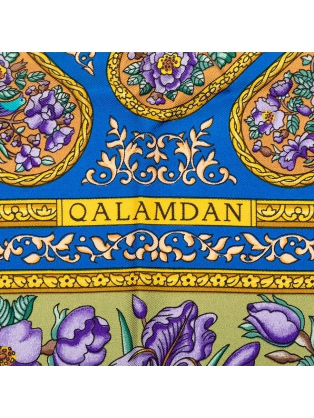 Hermes Carre 90 Qalamdan Scarf Gray Multicolor Silk - Picture 5 of 8